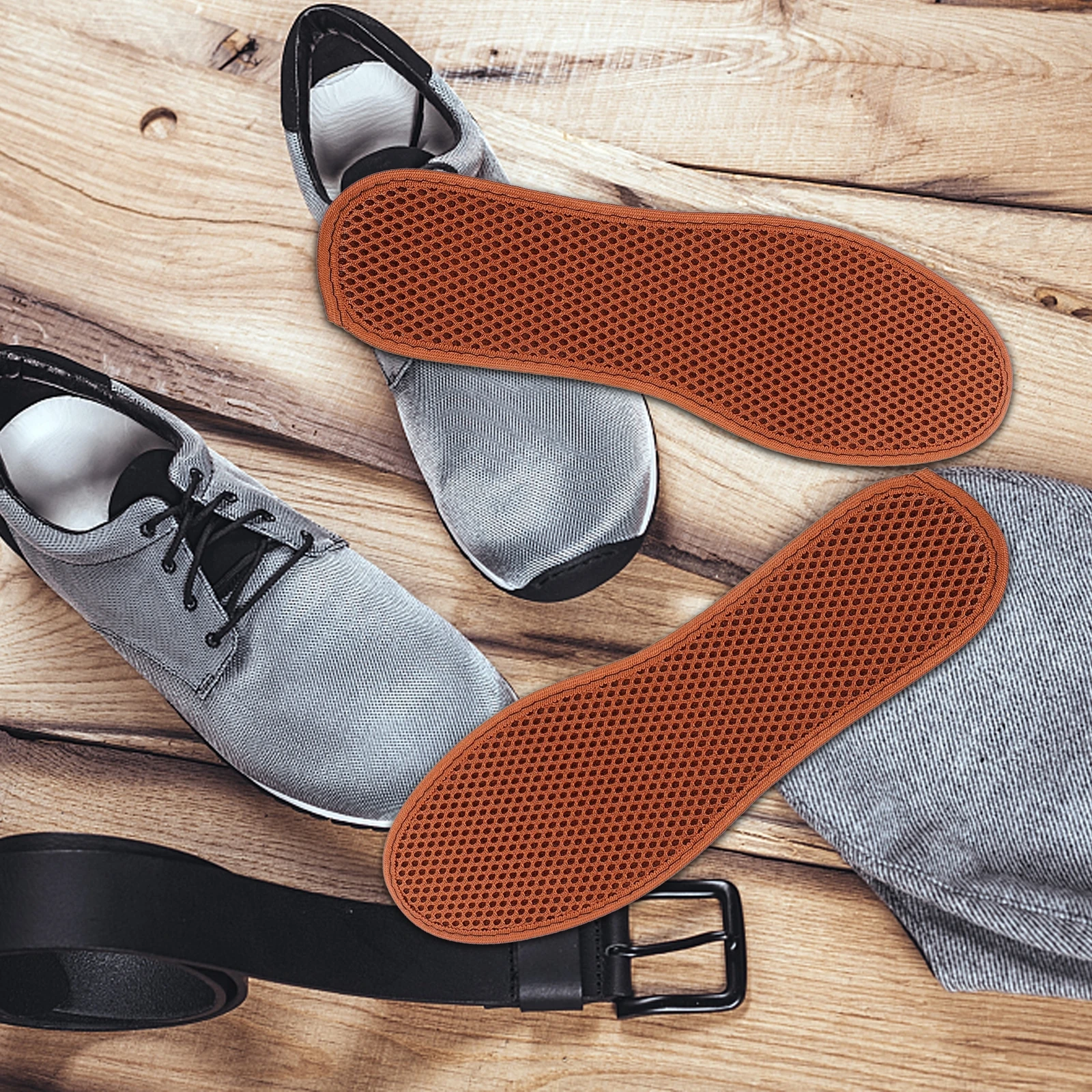 

2 Pairs Deodorant Insoles Shoes Cushion Bamboo Charcoal Four Seasons Foot Care Pads