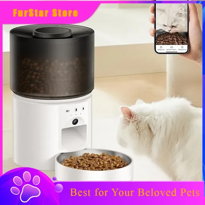 FurStar3L Pet Intelligent Feeder Camera HD Live Video Cat And Dog Food Automatic Feeding Machine For Regular And Quantitative Re