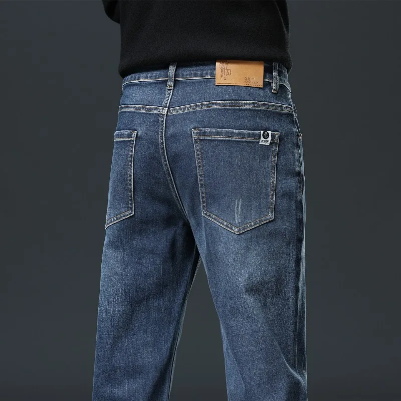 جينز رجالي 2026 ربيع جديد فضفاض كلاسيكي مستقيم السراويل عادية مريحة الأعمال العلامة التجارية خمر سراويل جينز #1