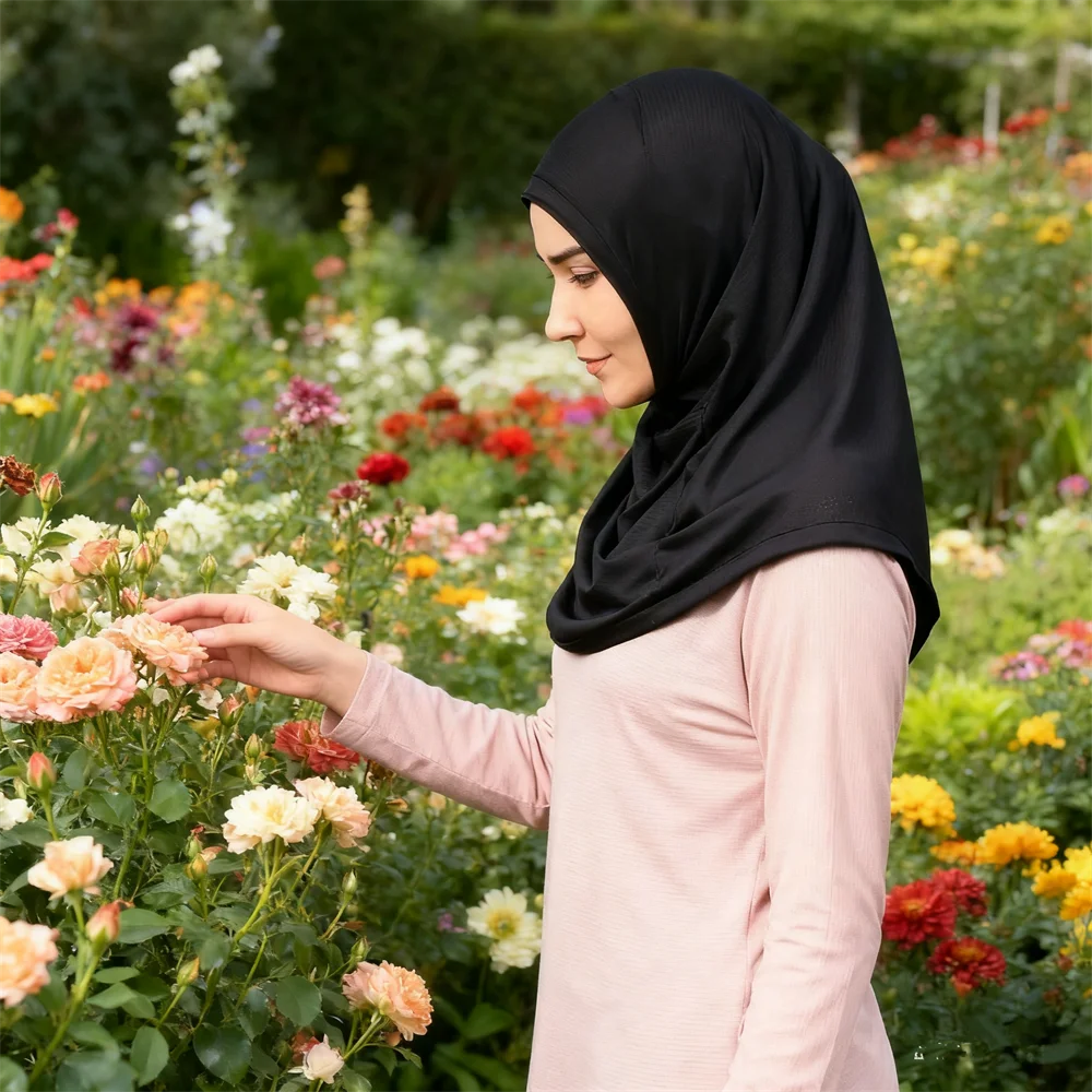 

Eid Instant Scarf Knit Jersey Hijab Women Muslim Hijabs Islam Prayer Hijabs Hat Turban Pull On Ready Made To Wear Niqab Nikab