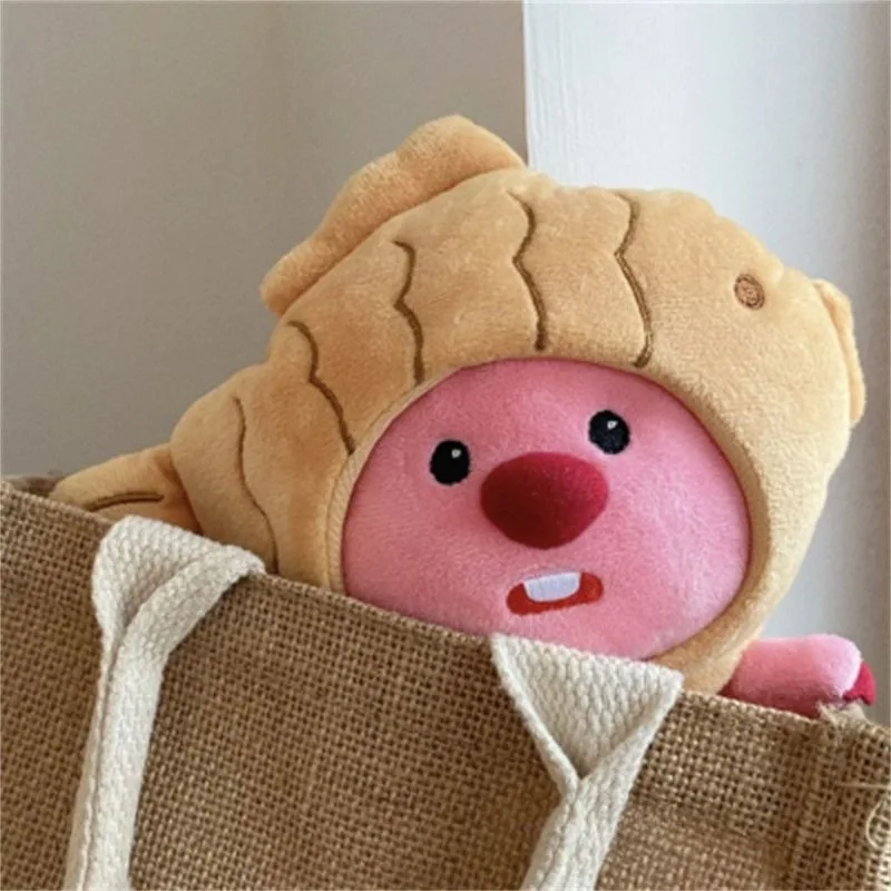 Girl Heart Doll Cute Little Beaver Doll Taiyaki Braised Head Cover Pink Doll Birthday Gift Funny Bedroom Living Room