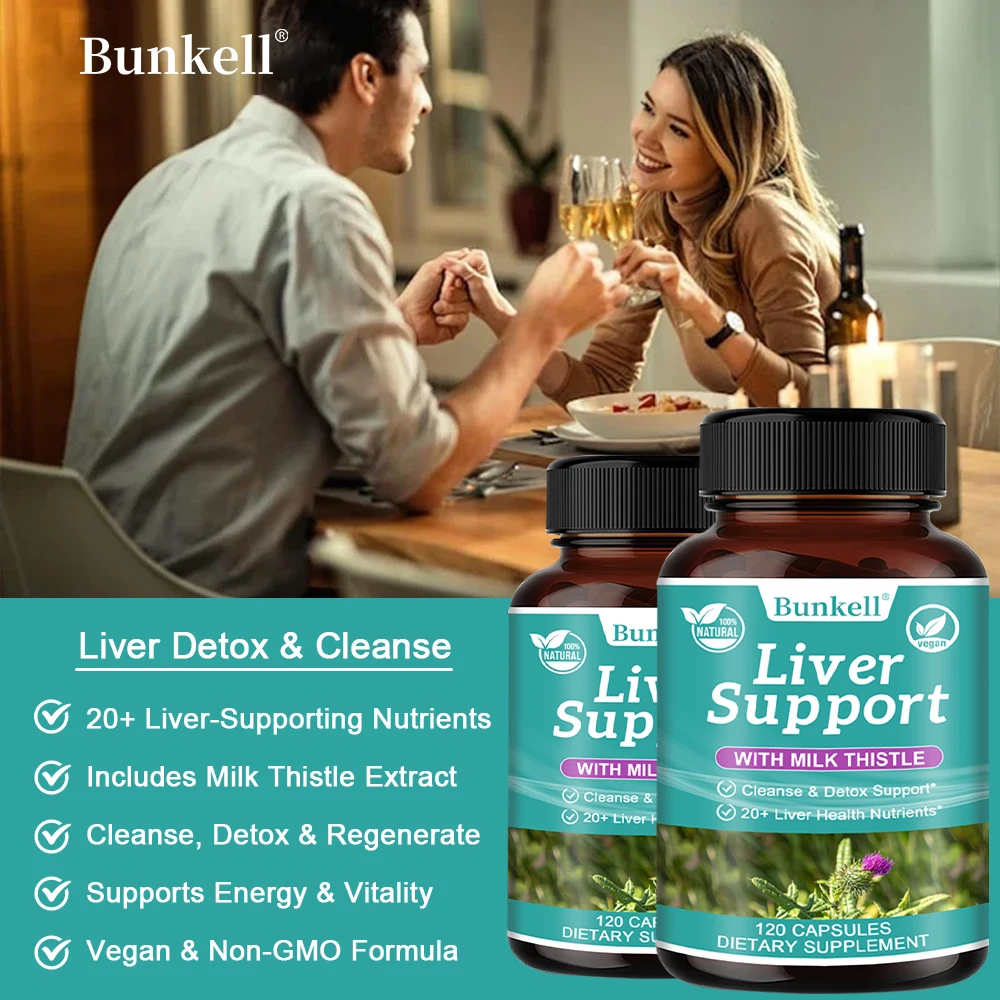 Liver Cleanse Detox & Repair Formula- Herbal Liver Support Supplement with Milk Thistle Dandelion Root Turmeric for Liver Health