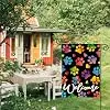 AVOIN colorlife Welcome Paw Prints Pet Garden Flag 12x18 Inch Outside jjp