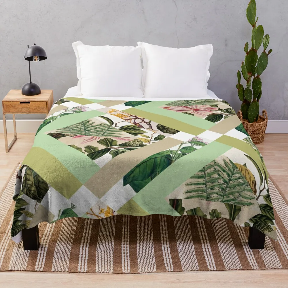 

Cubed Vintage Botanicals Throw Blanket Flannel Blanket Sofas