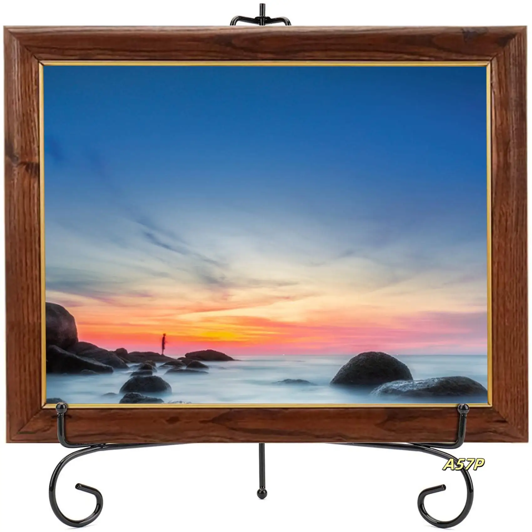 (2 Pack)Iron Display Stand, Black Iron Easel Plate Display Photo Holder Stand, Displays Picture Frames, Cookbooks, Decorative Pl