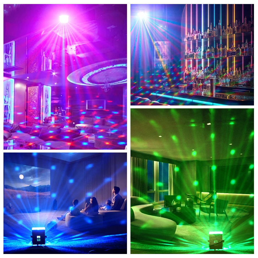 Luzes de palco coloridas de led, controle remoto para ajustar a atmosfera, luz estroboscópica controlada por som, luz de discoteca para festas de bar