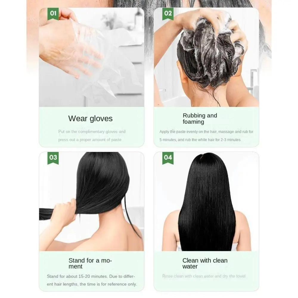 250ML Effective Easy To Wash Bubble Hair Dye Long-lasting Unisex Natural Plant Hair Dye No Stimulating Hair Color Shampoo Men