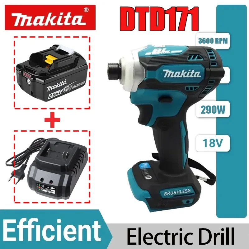 

Аккумуляторный ударный шуруповерт Makita DTD171, бесщеточный, без АКБ и ЗУ, только инструмент