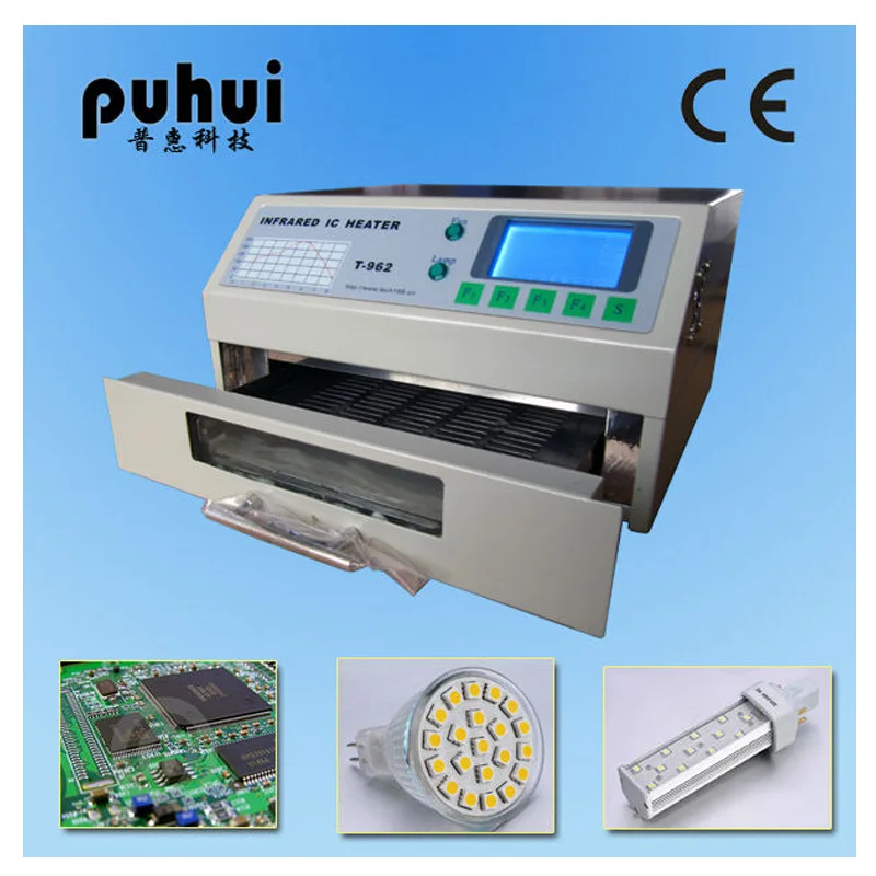 Puhui T962 110V / 220V Reflow Equipment T-962 Infrared Reflow Oven Furnace IC Heater BGA Rework Station HDCSUN Piece