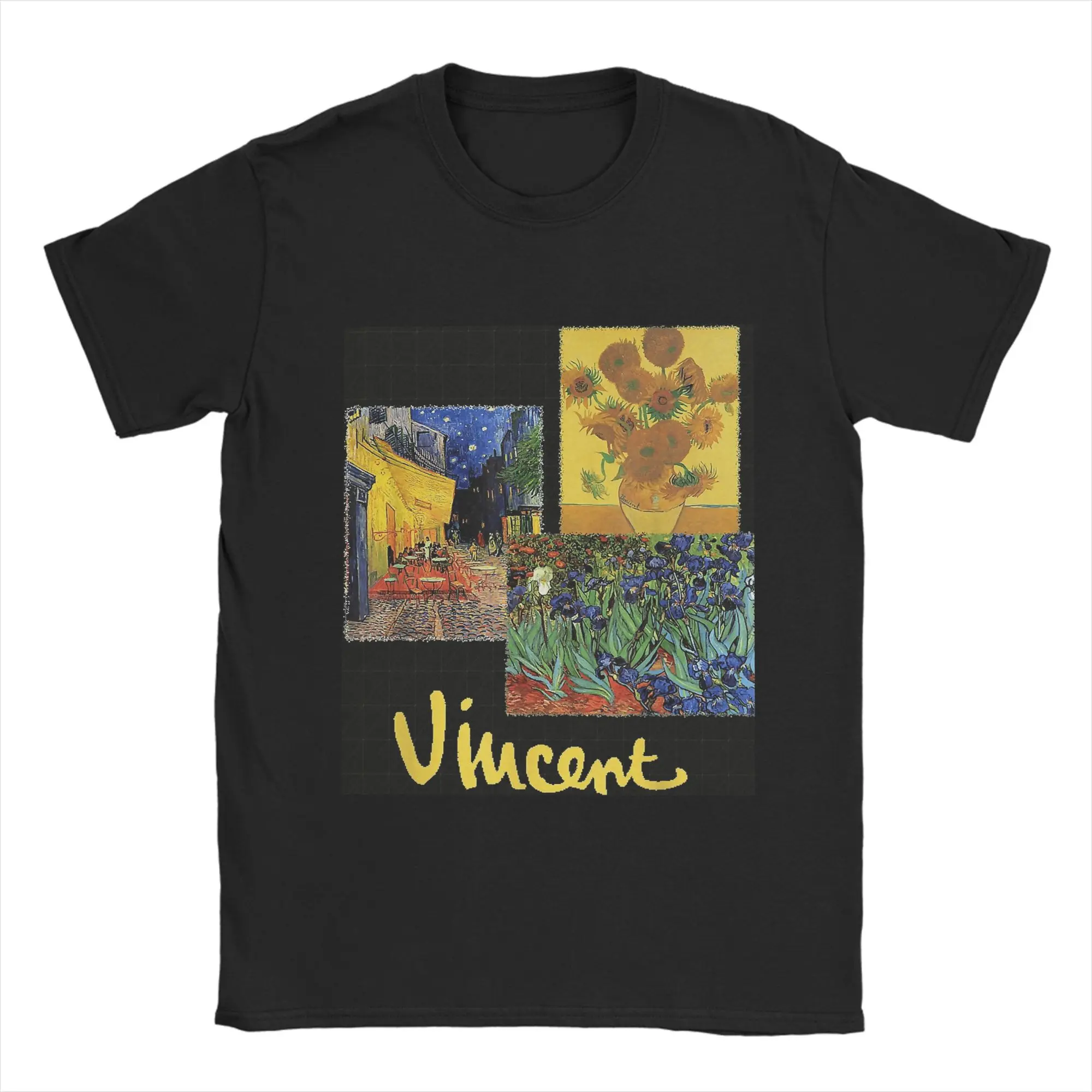 

Streetwear T Shirt Beach Vincent Van Gogh Night Cafe Hip Hop T-Shirts Cotton Tee Shirt for Couple Plus Size Short Sleeve Tees