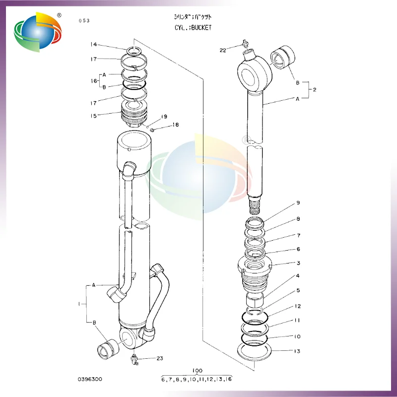 4265823 BUCKET CYLINDER SEAL KIT FOR HITACHI EX50UR