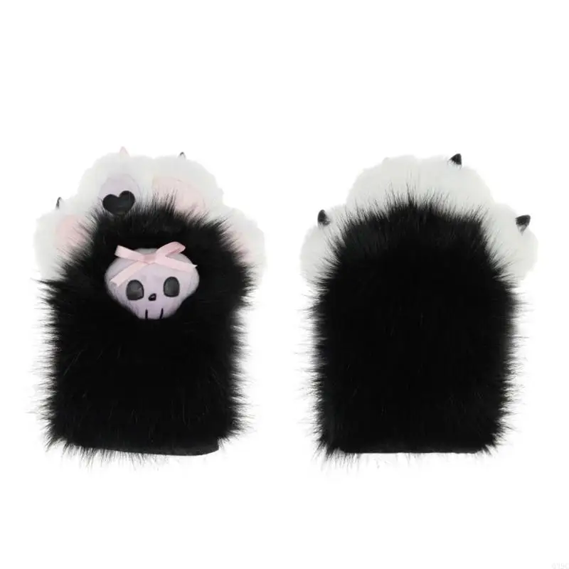 Q39C Cosplay Animal Paws Handschuhe Plüschklauenhandschuhe für Girl Boy Adult Cosplay Party,