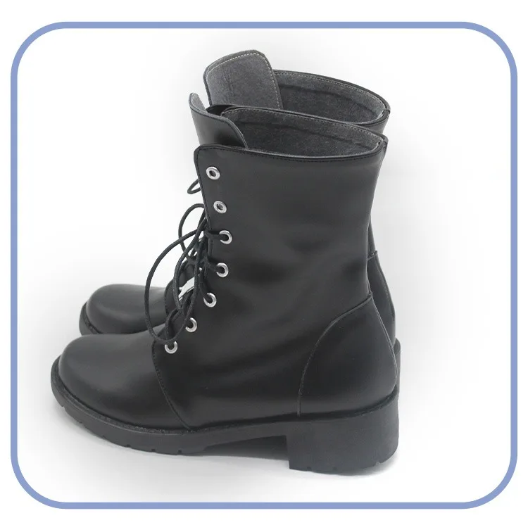 Rinoa Heartilly Scarpe Cosplay Gioco FFVIII Puntelli Cosplay Scarpe in pelle PU Stivali di carnevale di Halloween realizzati su misura