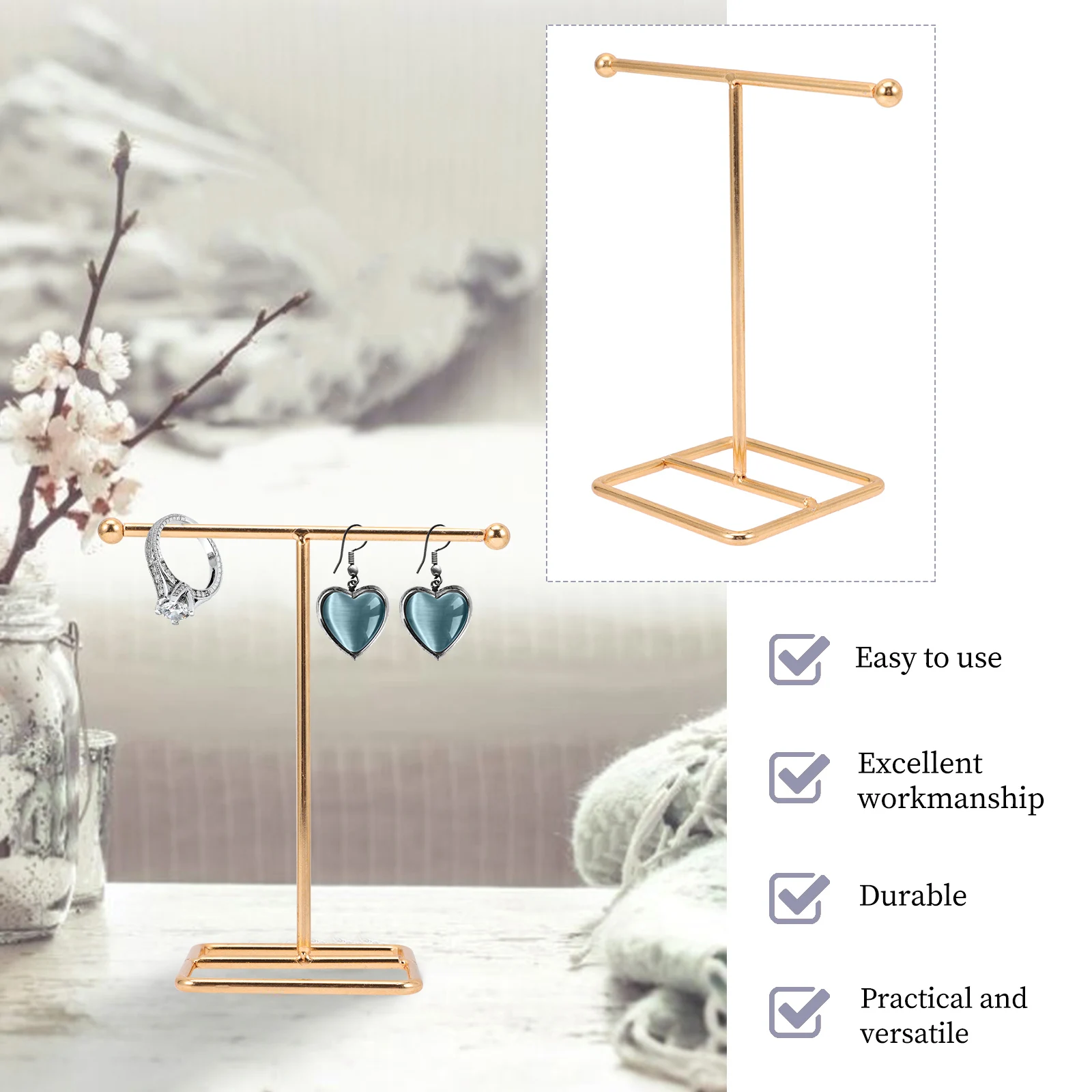 

Earring Stand Jewelry Organizer Container Rotating Earring Holder Organizer Necklace Bracelet Ring Storage Rack For Home Jewelry