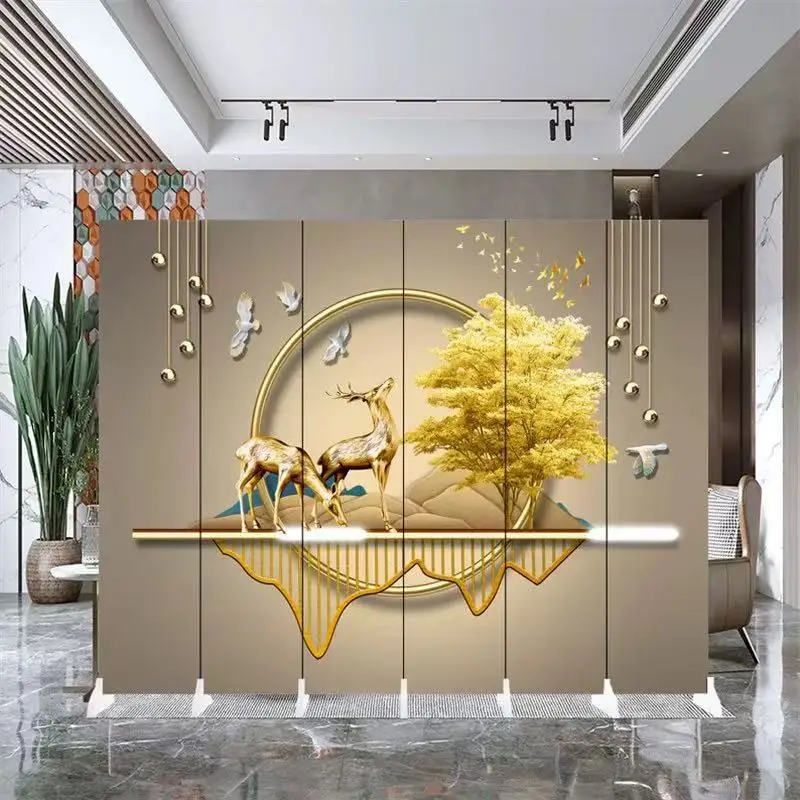 

Customized. European-Style Modern Simple Subareas Screens Living Room Bedroom Office Foldable Mobile Hotel Hotel Blocking Screen