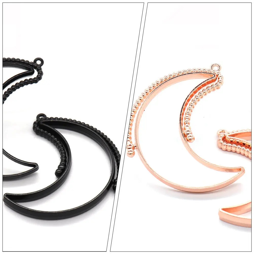 

25Pcs Hollow Bezel Molds Alloy Frame DIY Jewelry Accessories Moon Style Rotatable Pendants Charms for Resin Gem Filling Crafts