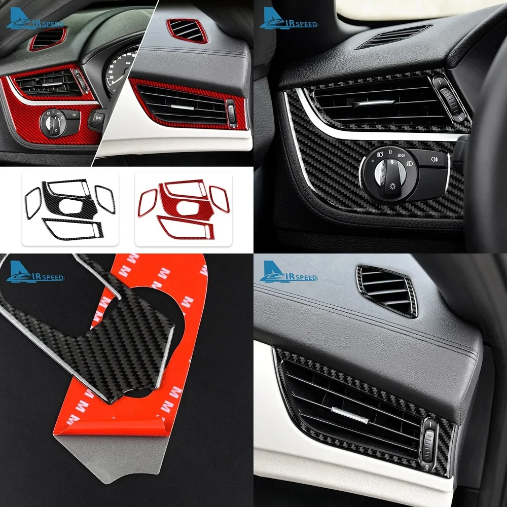 

AIRSPEED Carbon Fiber Sticker Trim for BMW Z4 E89 2009 2017 Car Headlight Switch Button Side Air Outlet Vent Cover Accessories