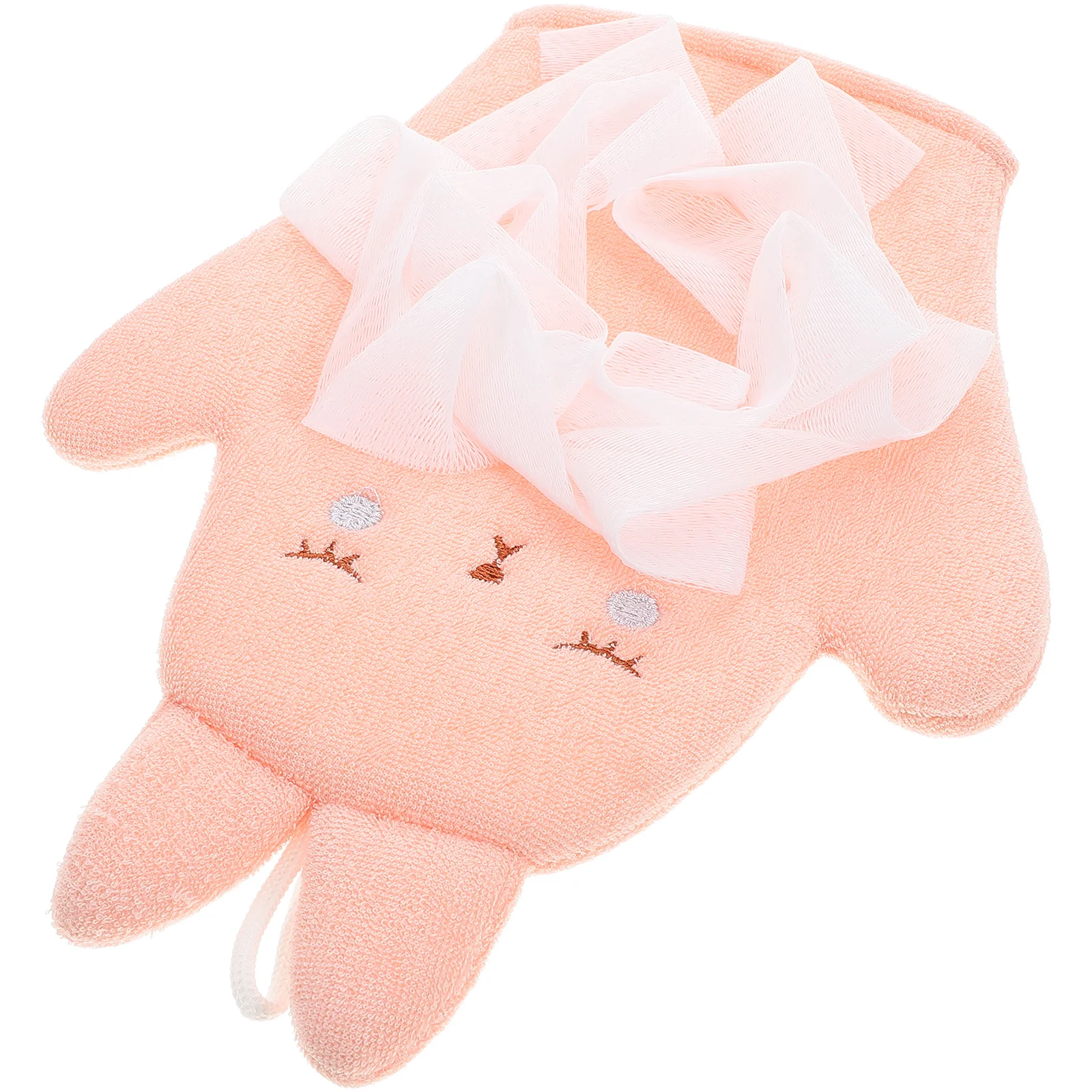 

Double-Sided Baby Bath Mitt Rabbit Shape Toddler Washcloths Soft Material Baby Bath Glove Effective Gentle Cleaning