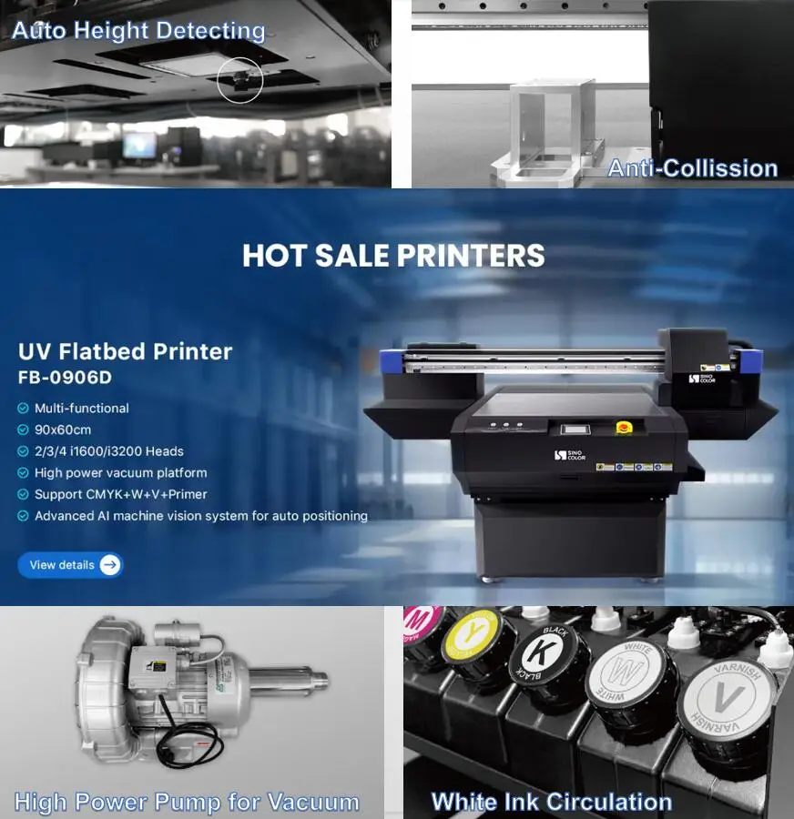 6090 Uv Flatbed Printer High Precision 3d Embossed Effect Pen Drive logo Printing Machine FB-0906 with 15 Months Warranty