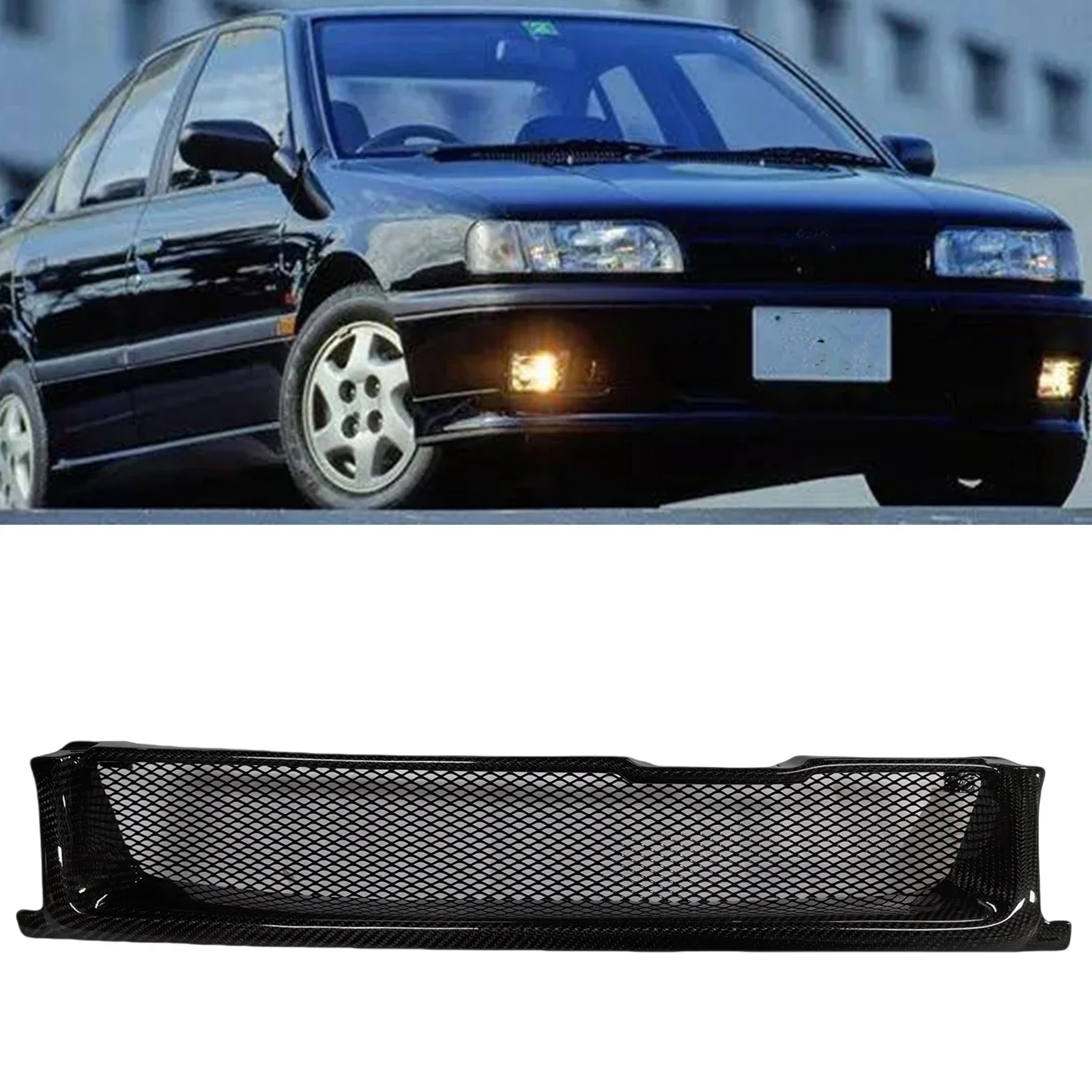 

New！ For Nissan Primera P10 Infiniti G20 Front Grille Racing Grill Real Carbon Fiber /Fiberglass Car Upper Bumper Hood Mesh Grid