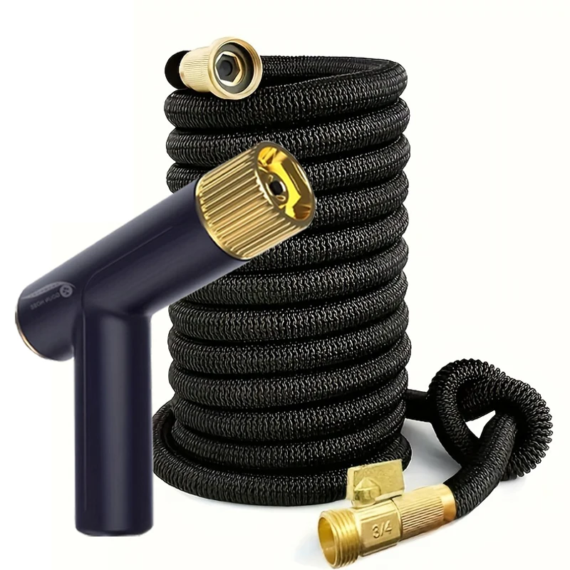 

25FT - 100FT Adjustable Expandable Garden Hose with High - Pressure Nozzle on Garden Hose Reels for Outdoor Gardening Cleaning
