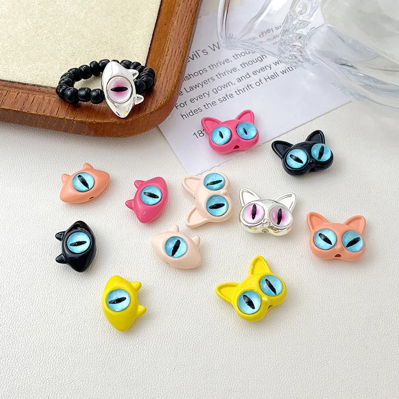 Kiss Jewelry Fashion Cute Monster Eyes Beads DIY Handmade Accesorios Funny Animal Eyes Perforated Beads for Jewelry Making 2023