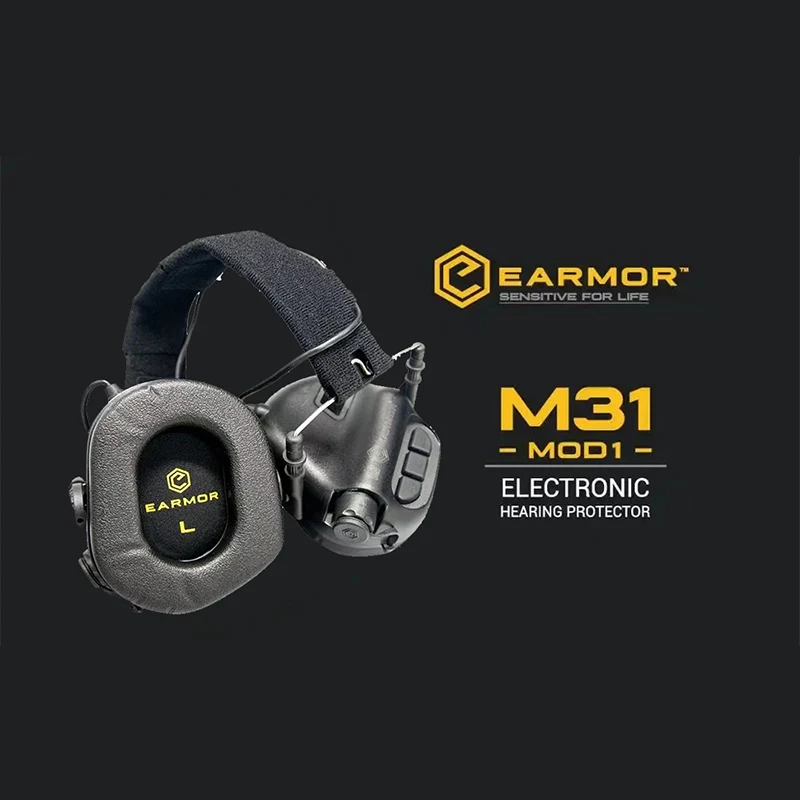 EARMOR-M31 MOD4 active shooting earmuffs, airsoft shooting earmuffs, hearing headphones, ear protectors