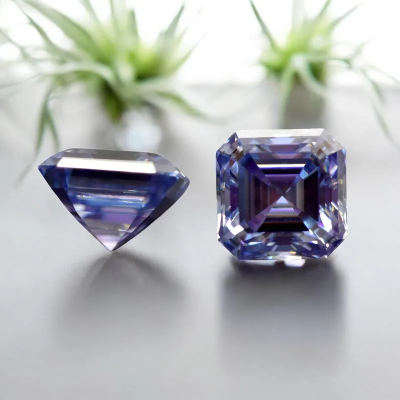 Moissanit-Steine in Verschiedenen Farben Asscher-Schliff VVS1 Hochwertige Lose Edelsteine für Maßgefertigten Schmuck – Detail 3