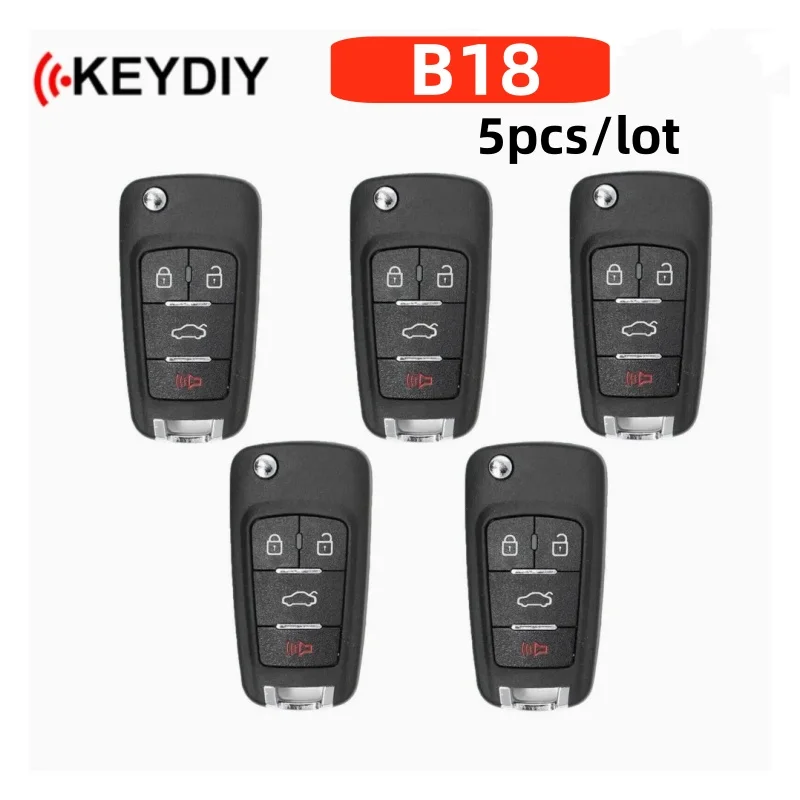 5pcs/lot KEYDIY B18 Remote Car Key 4 Buttons for Buick KD900/KD-MAX/KD-X2 Key Programmer KD MINI B Series Remote Control