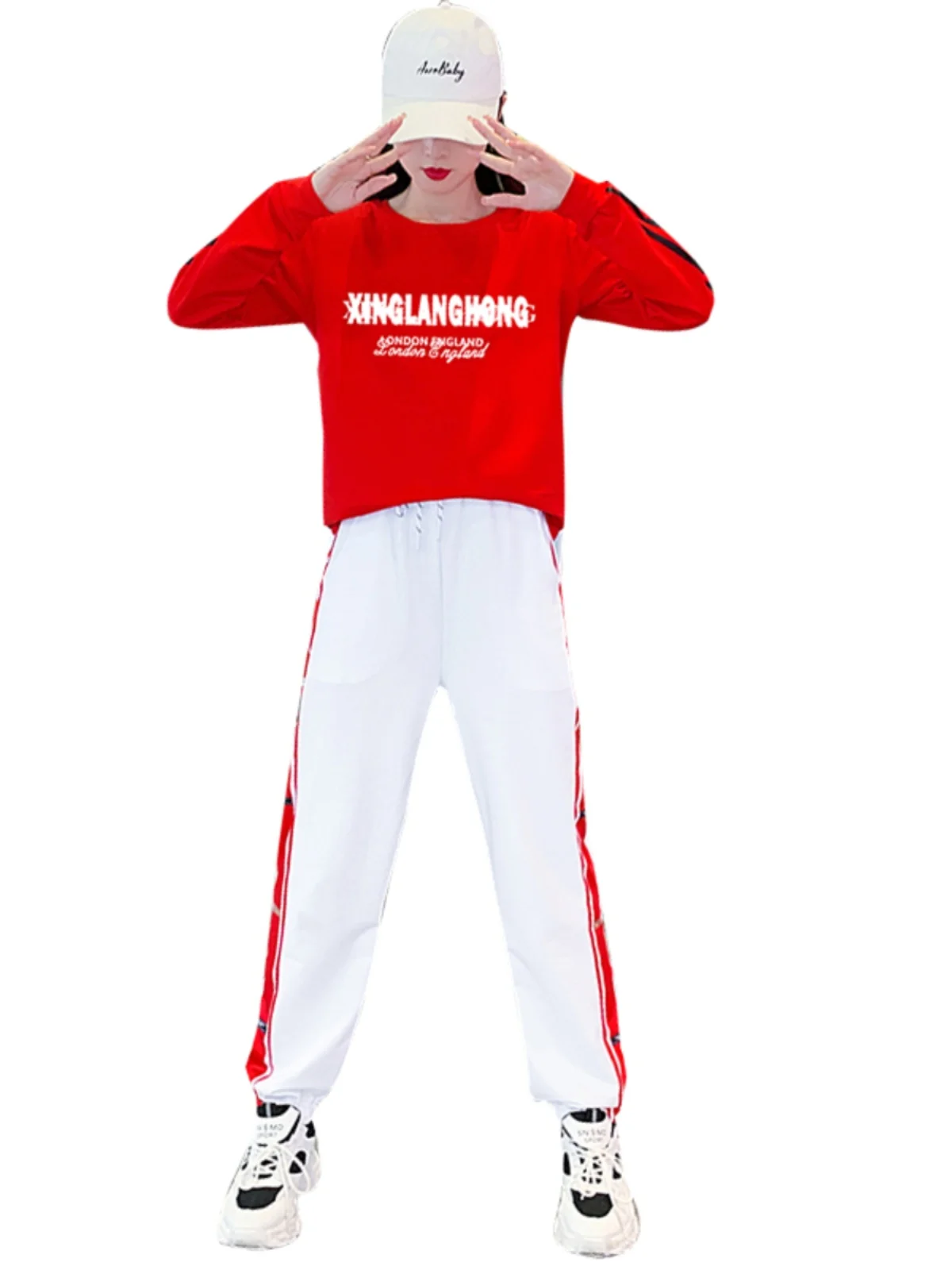 Conjunto de Ropa de baile de algodón puro para mujer, ropa deportiva cuadrada para baile, pantalones largos Sve, traje de dos piezas con cuello vuelto