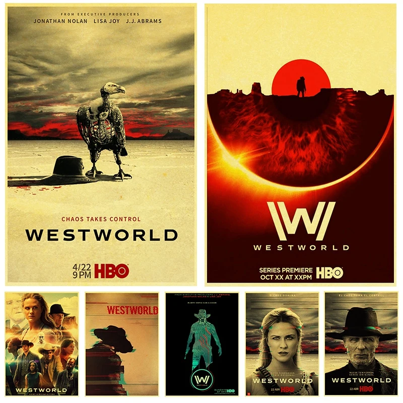 Póster de la serie de TV americana de la temporada de 2 Westworld para decoración del hogar, imagen artística Vintage, lienzo impreso, 18 estilos a elegir