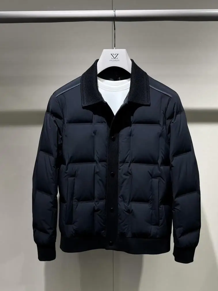 

High Quali Faionable Autumn Winter down Jaet Stand Collar Versatile Lightweight Luxury Men's Stand Fit Long Sve Z...