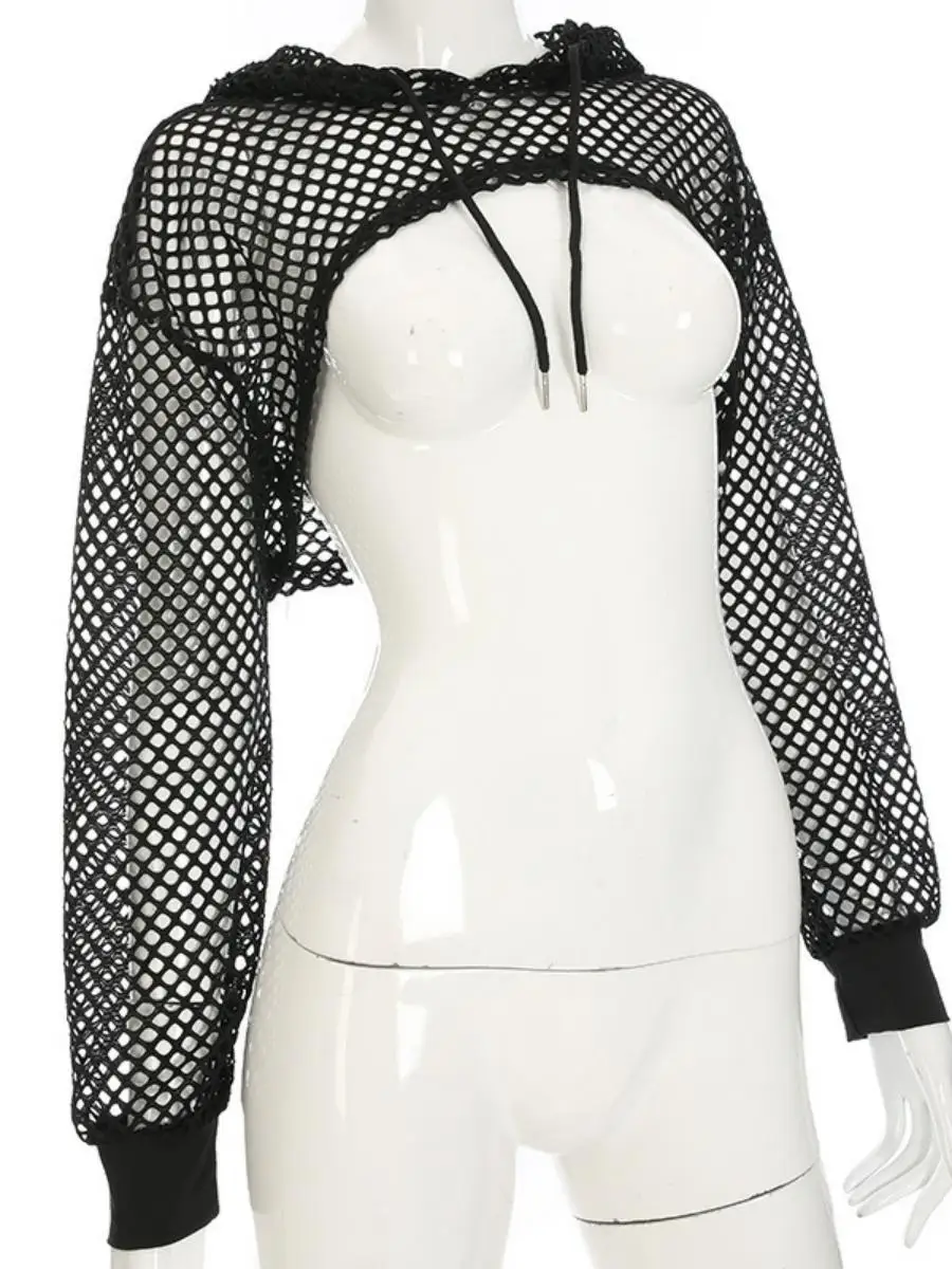 

Sexy Color Me Cover up Sun Protection Hollow out See tough Simple Hooded T irt Women's Summer Ultra ort Length ...