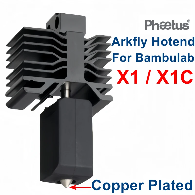 Phaetus Arkfly Hotend for Bambulab X1 X1C Phaetus Cost-Effective Hotend Phaetus Copper Plated Nozzle Bambulab 3D Printer