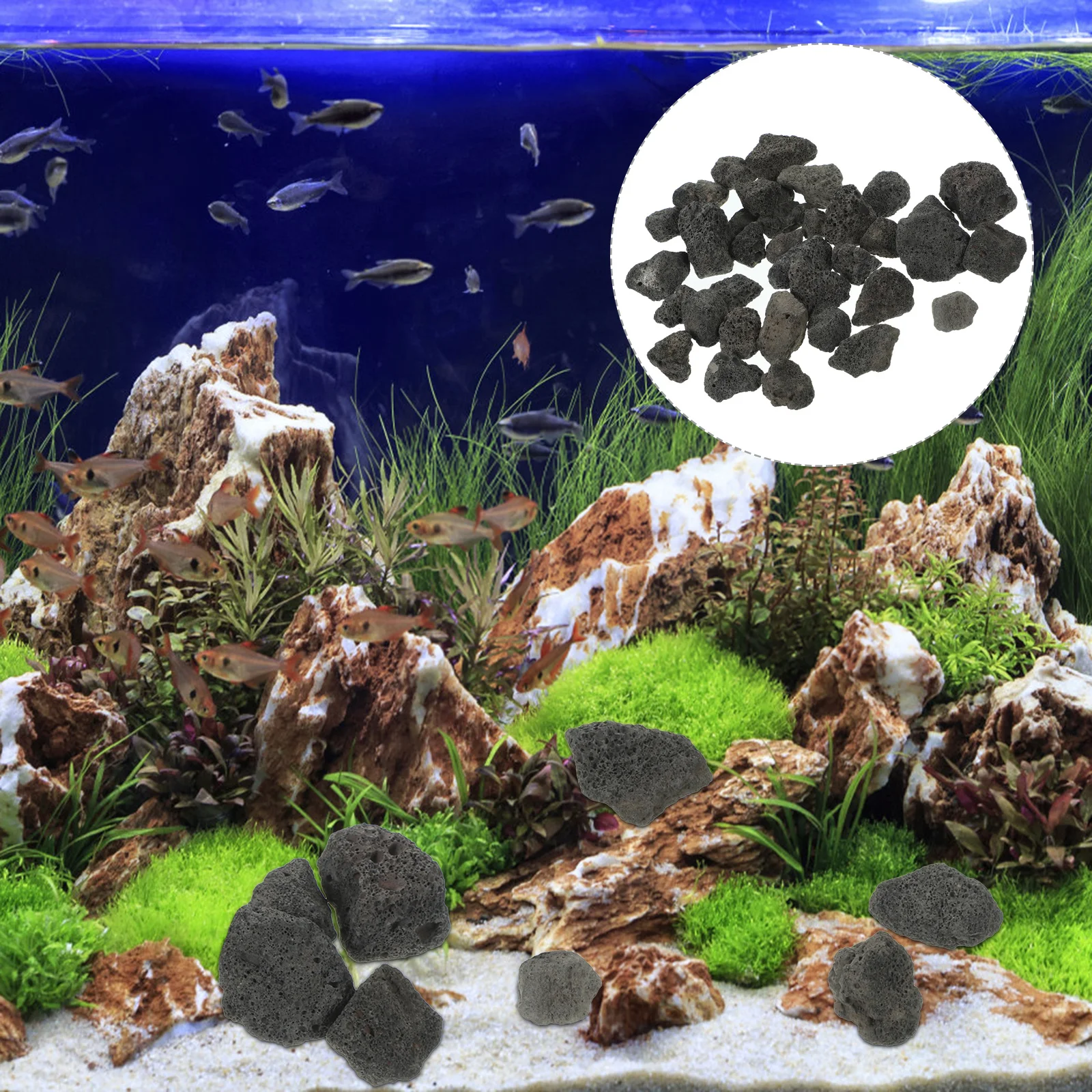 

1Pack Stone Aroma Expansion Incense Stone 2-3cm 500g Aquarium Fish Tank Decoration Planter Rock Natural Decor