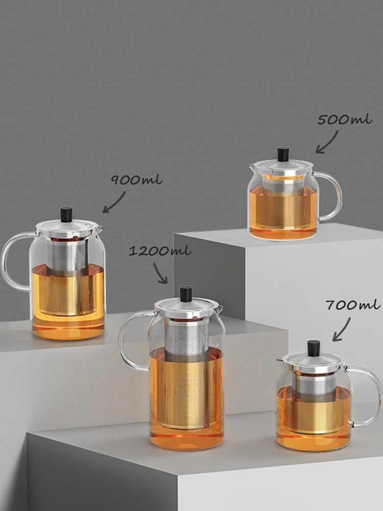 SAMADOYO-Heat-Resistant Glass Teapot, Large Capacity Tea Maker, Tea Water Separation and Filtration, Household Teapot