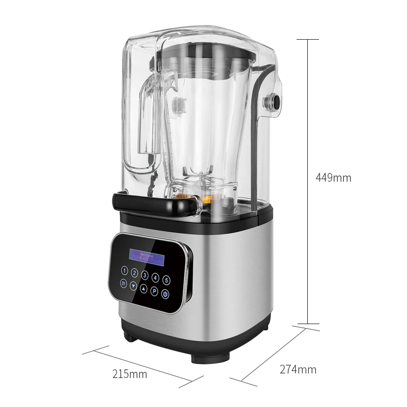 Factory Supply  Strong Power Ice Drink Juicer Mixer Commercial Blenders Electric Plastic Pure Copper Motor Push Button