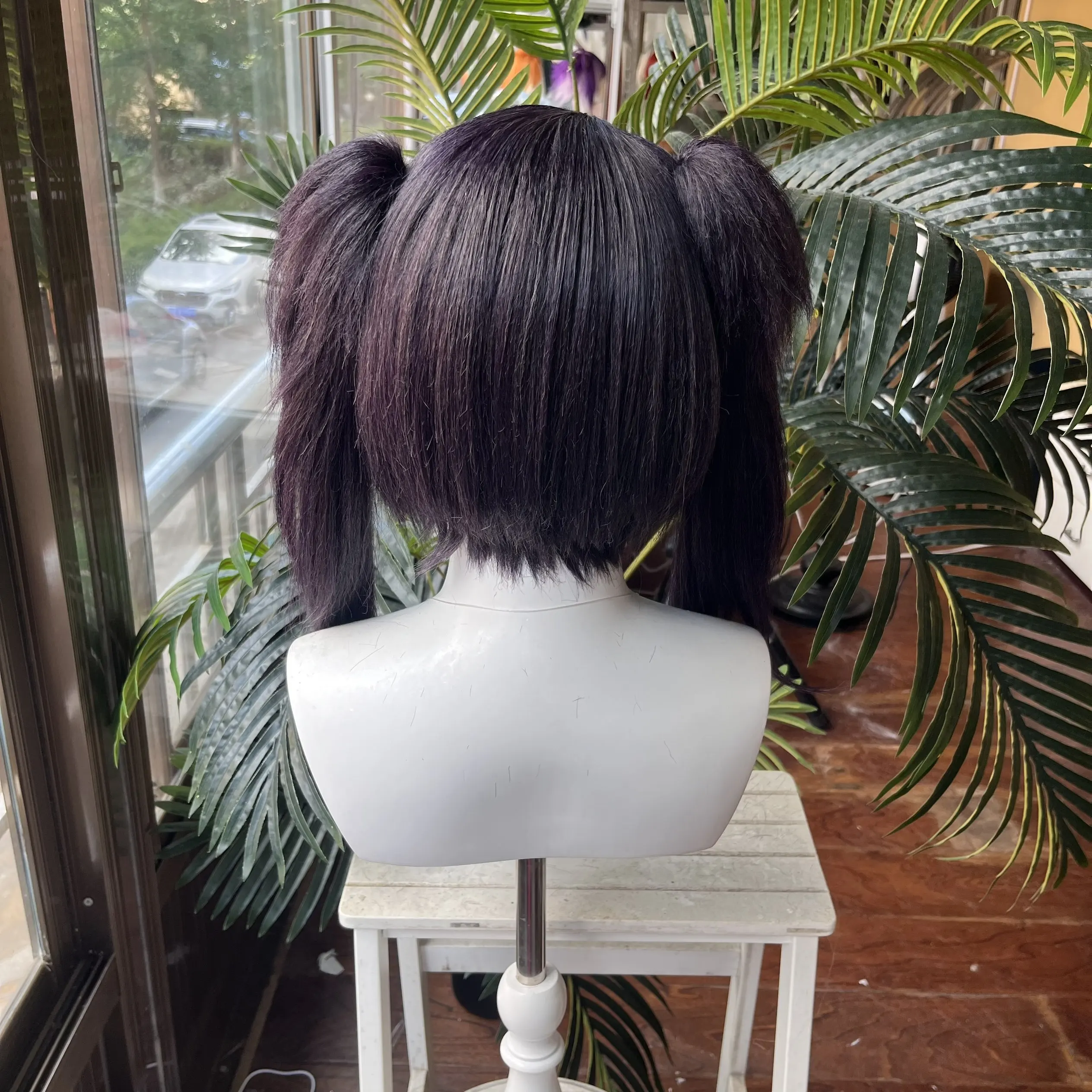 [Styled Wig]‌Ame Cosplay Wig Game NEEDY GIRL OVERDOSE Tangtang Black Halloween Wig Heat Resistant Synthetic Cute Hair Anime Wigs view 5