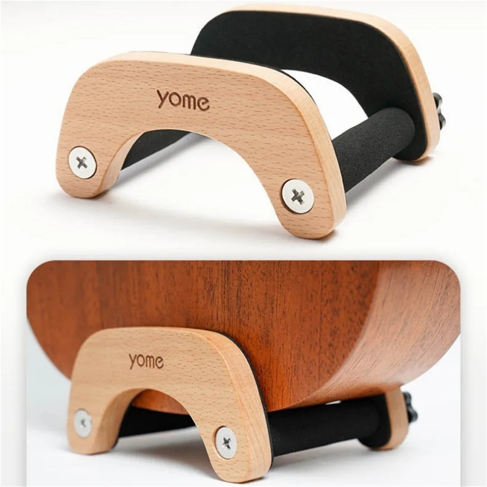 Portable Beechwood Ukulele Stand with Sponge Padding Wood Floor Ukulele Holder for Concerts and School Music Programs