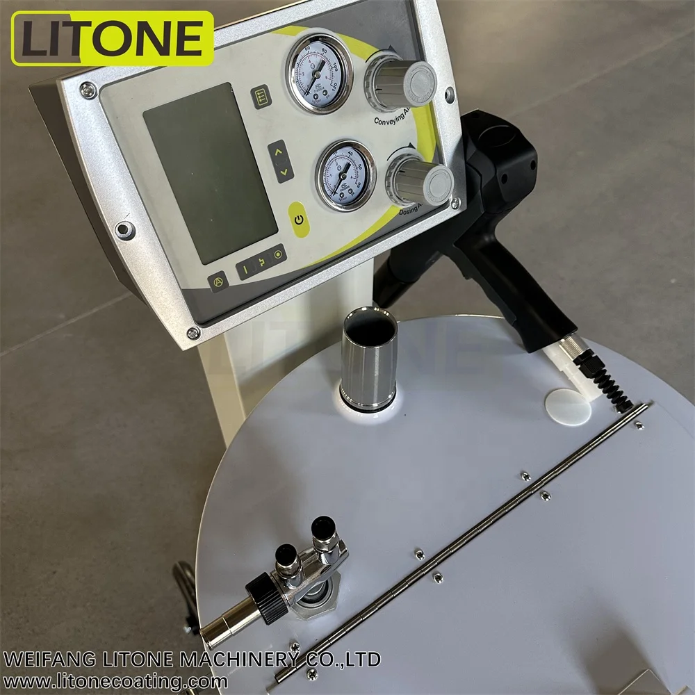 HotLITONE KENT Manual Wheel Powder Coating Equipment Heat Machine With Hopper Automatic Spray Guns Paint Oven for Iron Parts