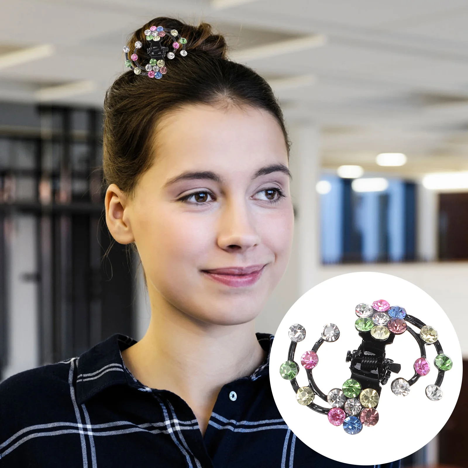 

6pcs Plum Hair Clip Lightweight Decorative Pins Mini Flower Hairpin Rhinestone Clips Women Girls Wedding Party Celebration