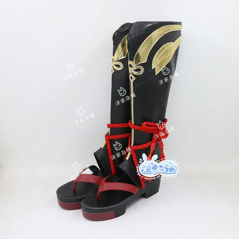 Anime Game Impact Shikanoin Heizou Cosplay Tênis, bota alta de coxa, salto robusto fino, botas estilo Janpan, botas longas para homens e mulheres, quente