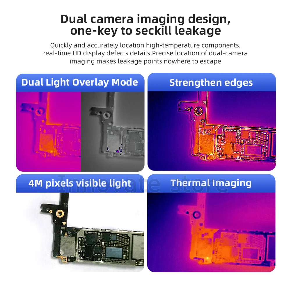 Dual-Spectral Thermal Camera QIANLI L256 Foldable 256x192 Infrared Resolution 400W Visible Light for PCB Leakage Quick Check