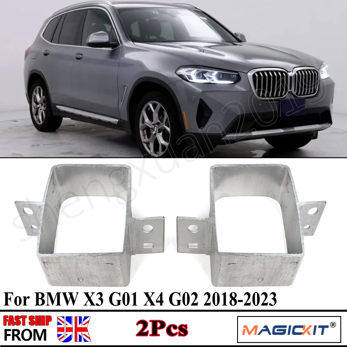 MAGICKIT 2X/Set Front Bumper Cover Support Rail Brackett Fit For BMW X3 X4 G01 G02 2018-2023 Bumper Reinforcement Bracket