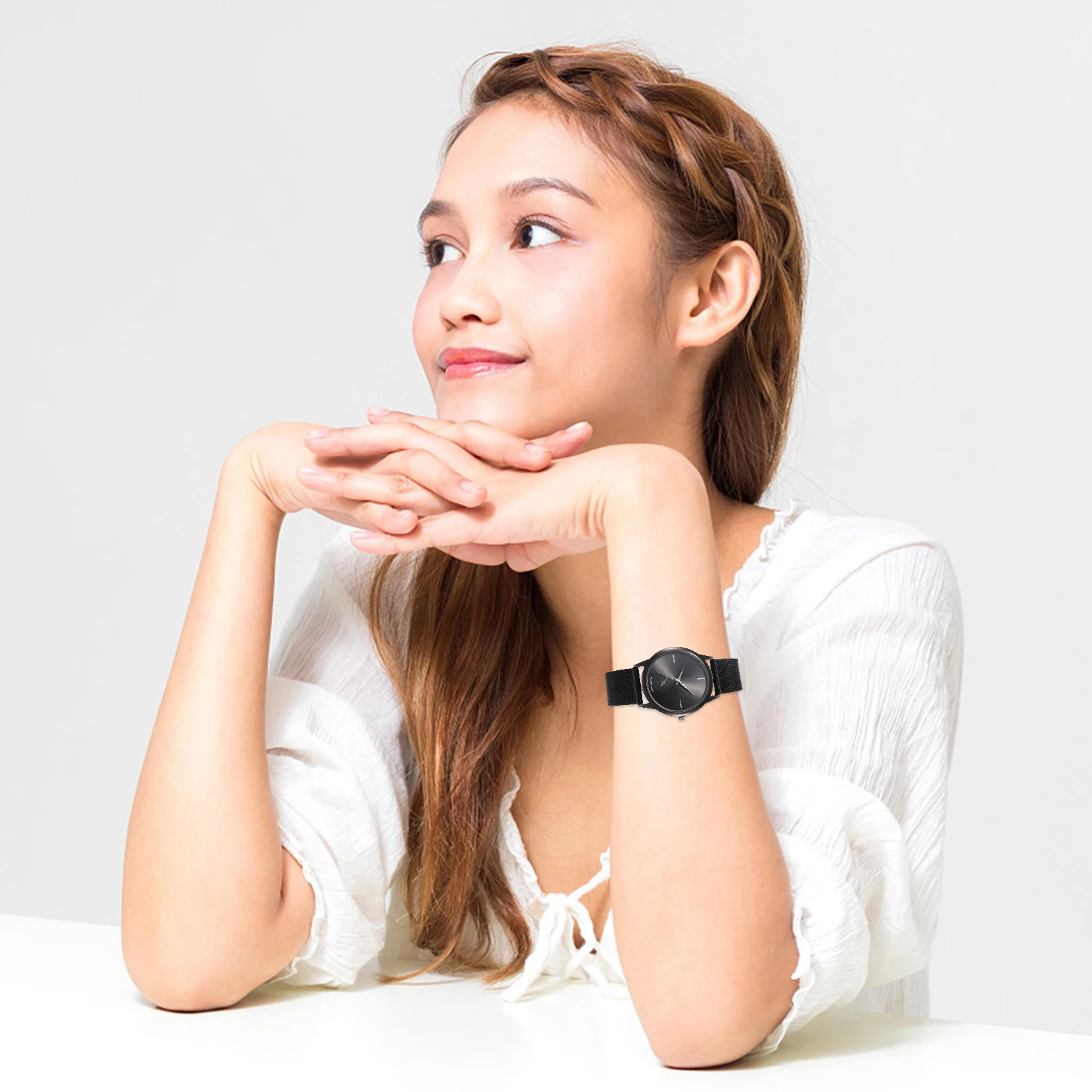 

Elegant Quartz Wrist For Women Simple Lady Business Watch Waterproof Casual Fashionable Watch Gift For Girlfriend Wife Daughter