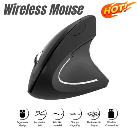 New Wireless Bluetooth Vertical Mouse Rechargeable Personalised Side Grip Ergonomic 2.4G Mute Gaming PC Computer Mouse 2026