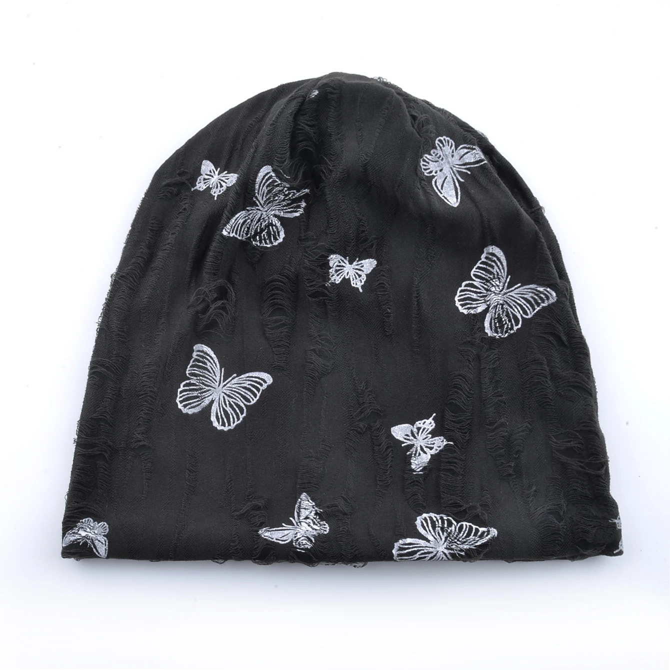 Butterfly pattern bonnet stitching hat men's winter beanies man skullies Knitted caps women's Winter Hats Hip Hop Unisex caps