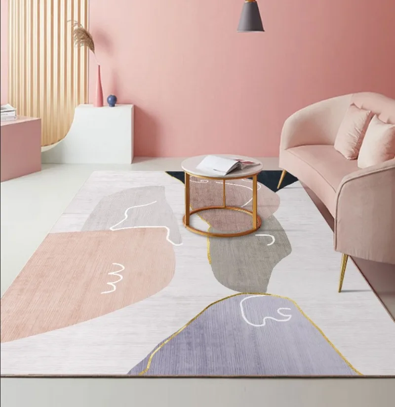 Vikama Grid Colored Carpet, Living Room Sofa, Anti Slip Floor Mat, Bedroom Bedside Carpet, Home Decoration