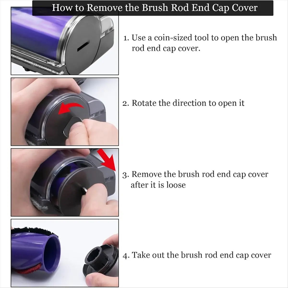 9Pack X(2pcs Brush Rod End Cap Cover for V6 / DC59 / DC62 / SV03 / SV073 Direct Drive Cordless Vacuum Cleaner Attachment) - view 5