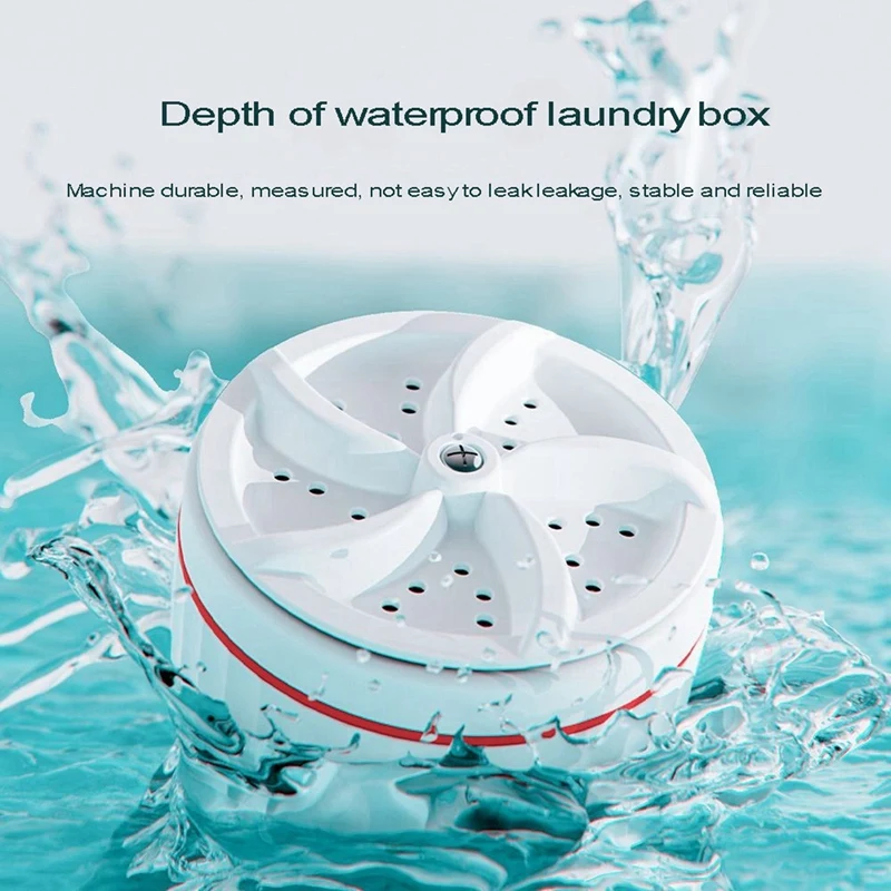 2X Mini Washing Machine Portable Ultrasonic Dishwasher With USB Data Cable Powered For Personal Laundry Camping RV Trip